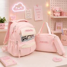 Set Escolar Juvenil 3 Piezas con Mochila Lonchera y Cartuchera
