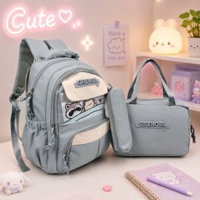 Set Escolar Juvenil 3 Piezas con Mochila Lonchera y Cartuchera