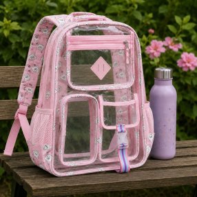 Mochila Transparente Escolar con Múltiples Compartimentos