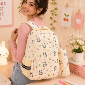 Mochila Escolar Infantil con Cartuchera y Múltiples Compartimentos