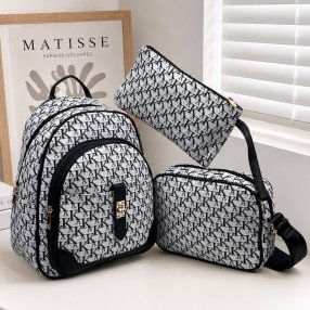 Set de Mochila, Bolsa Crossbody y Cartera para Mujer 3 Piezas