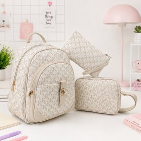Set de Mochila, Bolsa Crossbody y Cartera para Mujer 3 Piezas