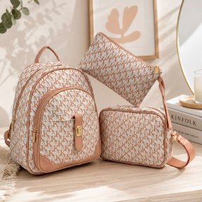 Set de Mochila, Bolsa Crossbody y Cartera para Mujer 3 Piezas