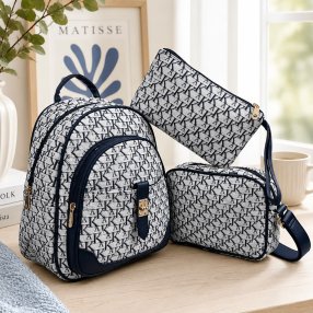 Set de Mochila, Bolsa Crossbody y Cartera para Mujer 3 Piezas