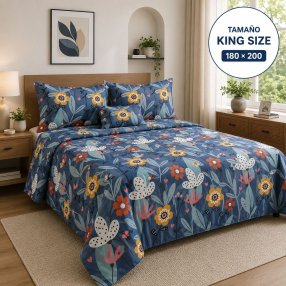 Juego de Sábanas king size 4 Piezas con Fundas para Almohada