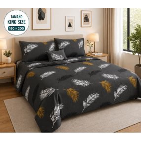 Juego de Sábanas king size 4 Piezas con Fundas para Almohada