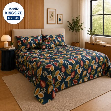 Juego de Sábanas king size 4 Piezas con Fundas para Almohada