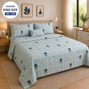 Juego de Sábanas king size 4 Piezas con Fundas para Almohada