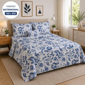 Juego de Sábanas Matrimonial 4 Piezas con Fundas para Almohada