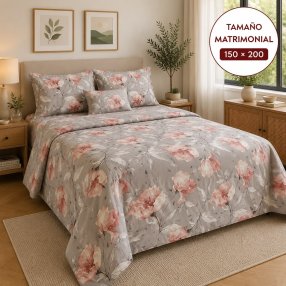 Juego de Sábanas Matrimonial 4 Piezas con Fundas para Almohada