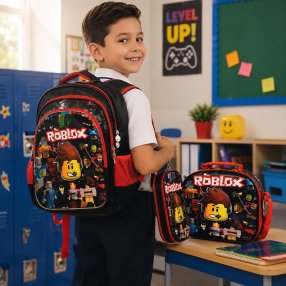 Set Escolar Infantil 3 Piezas con Mochila, Lonchera y Cartuchera