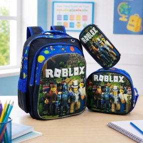 Set Escolar Infantil 3 Piezas con Mochila, Lonchera y Cartuchera