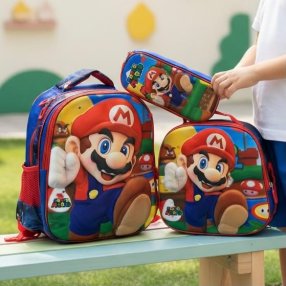Set Escolar Infantil 3 Piezas con Mochila, Lonchera y Cartuchera