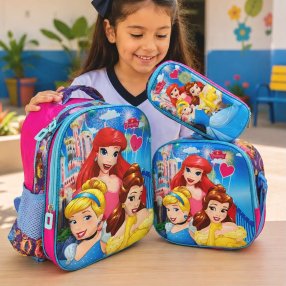Set Escolar Infantil 3 Piezas con Mochila, Lonchera y Cartuchera