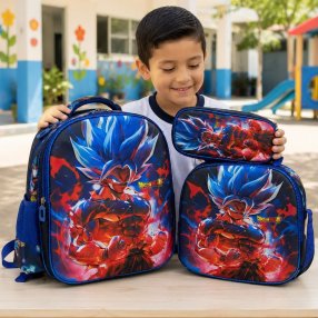 Set Escolar Infantil 3 Piezas con Mochila, Lonchera y Cartuchera