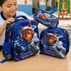 Set Escolar Infantil 3 Piezas con Mochila, Lonchera y Cartuchera