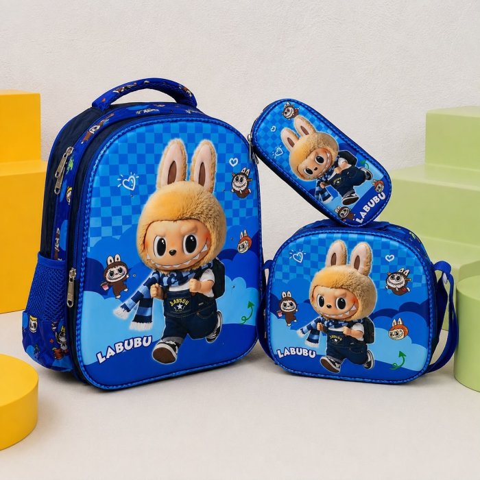 Set Escolar Infantil 3 Piezas para Kínder con Mochila, Lonchera y Cart