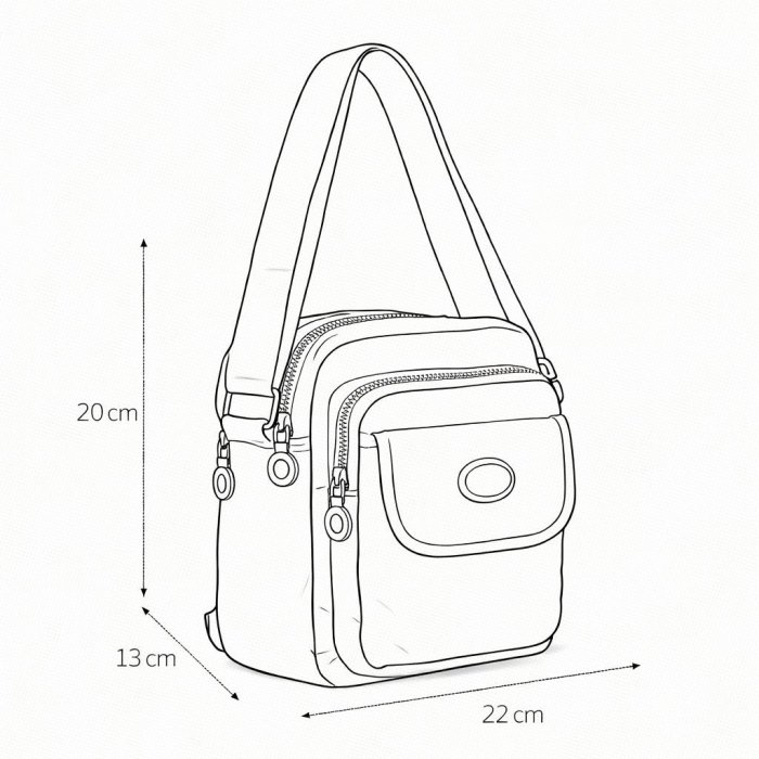 Bolso cross gris compacto para mujer ideal para uso diario