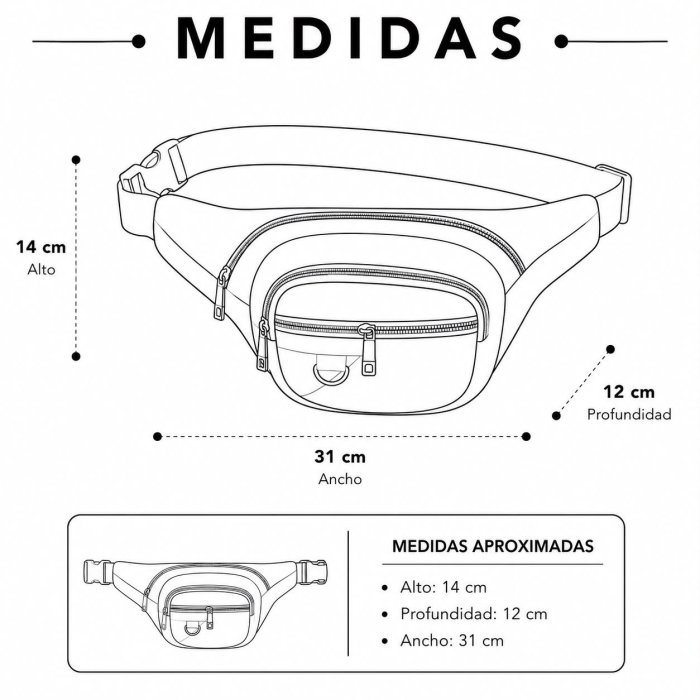 Cangurera Multi Compartimentos Unisex para Viaje y Uso Diario