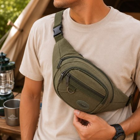 Cangurera Multi Compartimentos Unisex para Viaje y Uso Diario