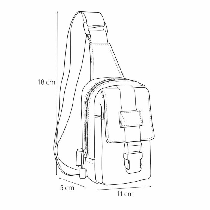 Pechera Crossbody Compacta Multi Compartimentos Unisex