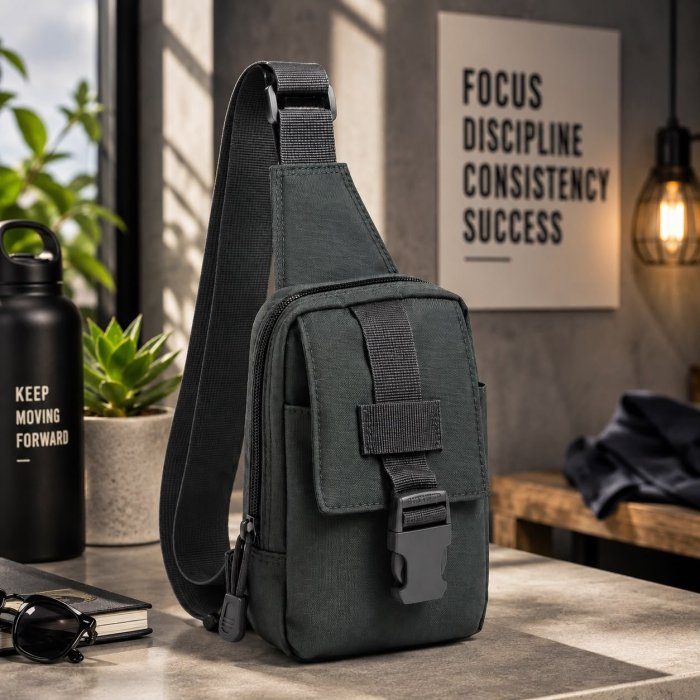 Pechera Crossbody Compacta Multi Compartimentos Unisex