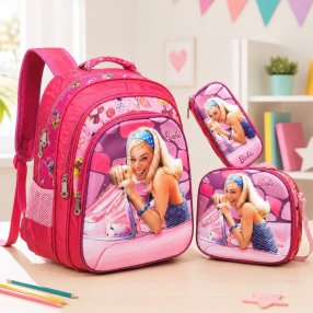 Set Escolar Infantil 3 Piezas con Mochila, Lonchera y Cartuchera