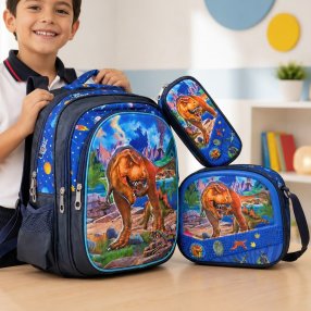 Set Escolar Infantil 3 Piezas con Mochila, Lonchera y Cartuchera