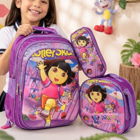 Set Escolar Infantil 3 Piezas con Mochila, Lonchera y Cartuchera