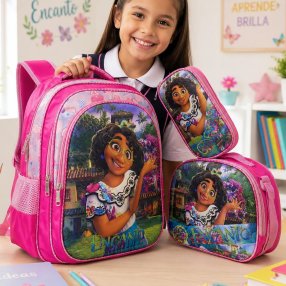 Set Escolar Infantil 3 Piezas con Mochila, Lonchera y Cartuchera