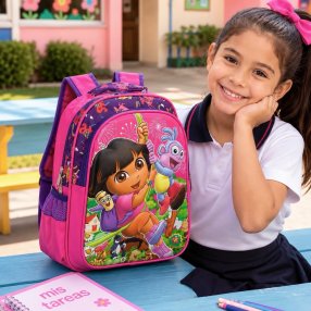 Mochila Escolar Infantil para Kínder Triple Compartimento
