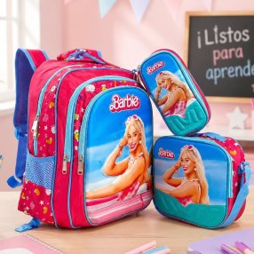 Set Escolar Infantil 3 Piezas con Mochila, Lonchera y Cartuchera
