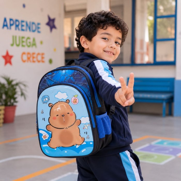 Mochila Escolar Infantil para Kínder con Doble Compartimento