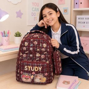 Mochila Escolar Infantil con Cartuchera para Primaria