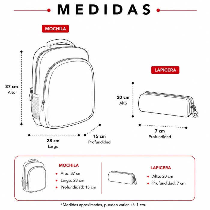 Mochila Escolar Infantil con Cartuchera para Primaria