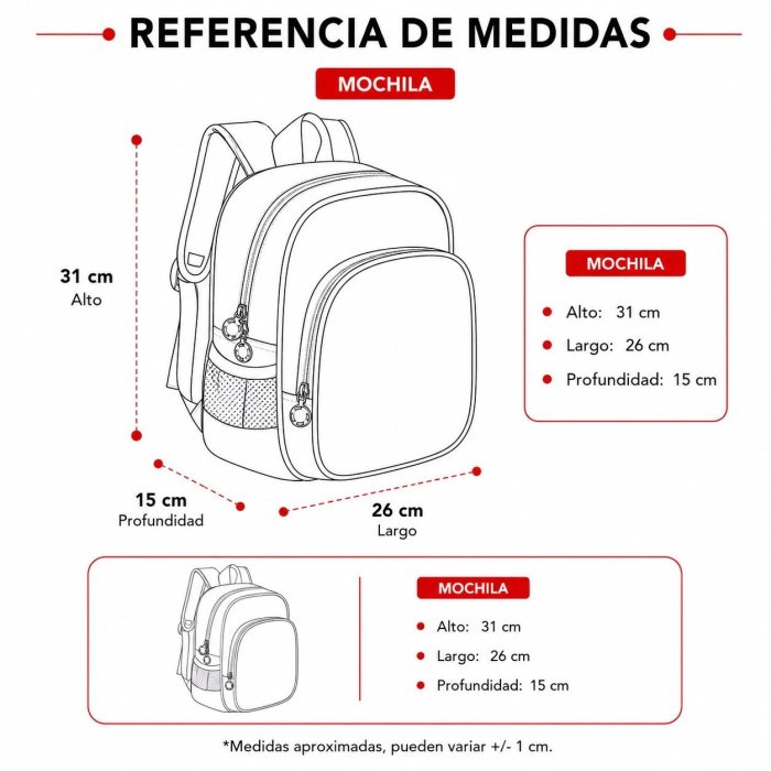 Mochila Escolar Infantil para Kínder con Doble Compartimento