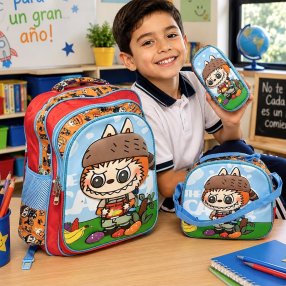 Set Escolar Infantil 3 Piezas con Mochila, Lonchera y Cartuchera