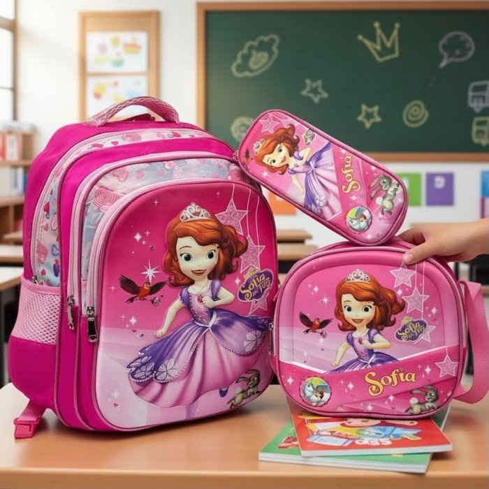Set Escolar Infantil 3 Piezas con Mochila, Lonchera y Cartuchera