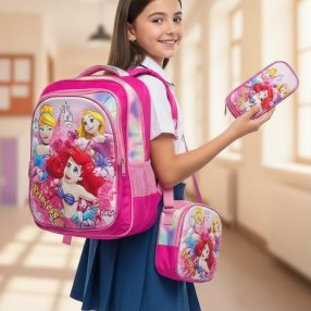 Set Escolar Infantil 3 Piezas con Mochila, Lonchera y Cartuchera