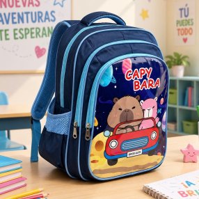 Mochila Infantil Capibara 41×32×16 cm – Resistente, Ligera y con Múlti