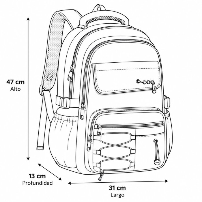 Mochila Juvenil Bombón de Gran Capacidad
