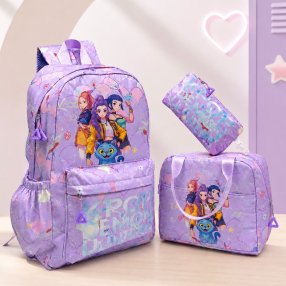 Set Escolar Infantil 3 Piezas con Personajes del Momento y Lonchera Té