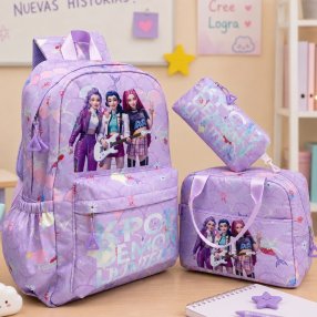 Set Escolar Infantil 3 Piezas con Personajes del Momento y Lonchera Té