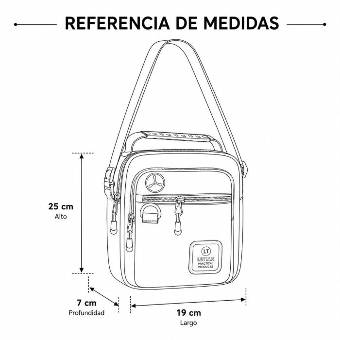 Crossbody para Caballero Multi Compartimentos de Gran Capacidad
