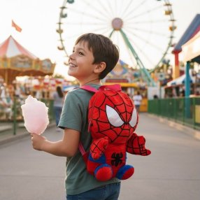 Mochila de Peluche Infantil con Diseño de Personajes del Momento