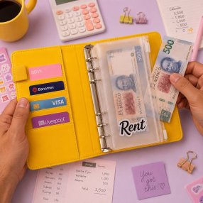 Agenda Financiera A6 con Sistema de Sobres y 6 Argollas