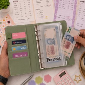 Agenda Financiera A6 con Sistema de Sobres y 6 Argollas