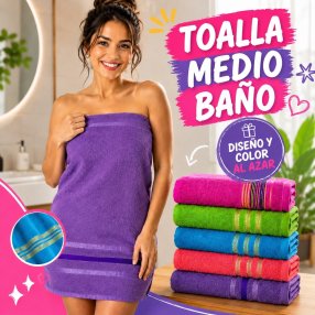 Toalla para Medio Baño 67 × 139 cm – Diseño y Color al Azar
