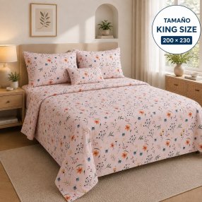 Juego de Sábanas king size 4 Piezas con Fundas para Almohada