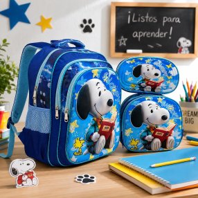 Set Escolar para Primaria con Personajes del Momento y Lonchera Térmic